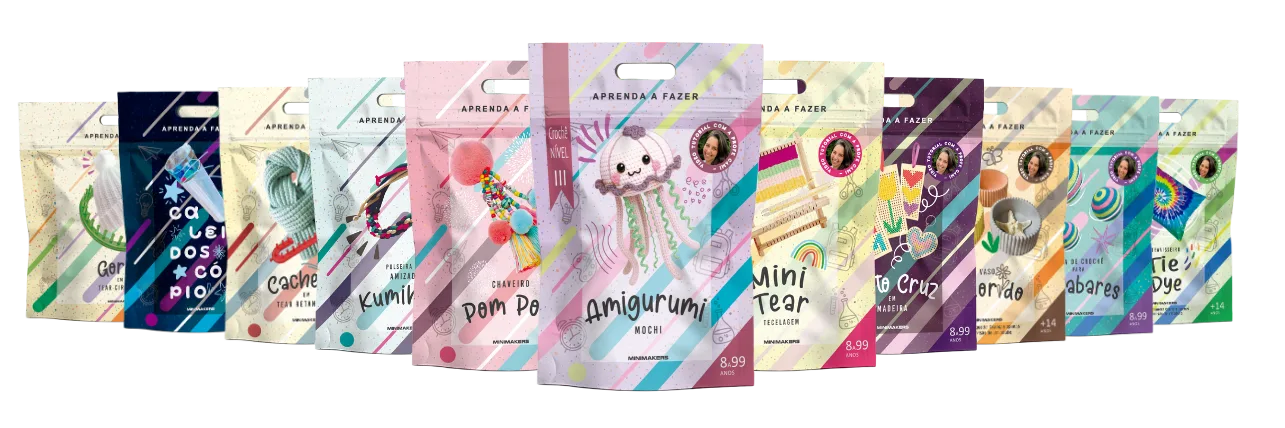 Os kits criativos mensais do Clube Minimakers